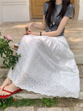 Heavy Industry Hollow Embroidery Big Swing Dress Women's Spring 2026 New High-Waist A Word Loose Fashion Skirt