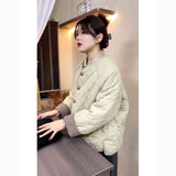 This Year's Popular Light And Thin Spring And Autumn 2025 New Small Fragrant Style Korean Wearing A Lingge Cotton Jacket Woman