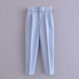 Spring 2025 New ñÞÖå Multi-Colored Harun Pants Casual Solid-Colored Small-Footed Women's Trousers Belt