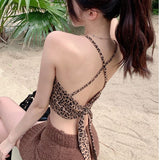 Hottie Net Red Leopard Pure Lust Wind Vest Female Summer Pure Sexual Passion Cross-Tie Belt Short Umbilization Small Sling Coat