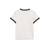 Spring New Simple Flower With Simple Flower Collar Collar Short T-Shirt 5644863