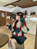 Lazy Wind High-End Sense Christmas Ringge Sweater Woman 2026 New Autumn And Winter Round Collar Cover Outside Wearing Knitted Shirt Top