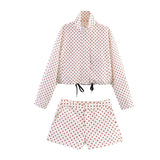 2026 New Summer Simple Wave Point Loose Coat + Body-Repair Shorts Set