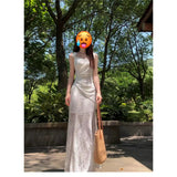 French Temperament Feel White Lace Sling Dress Women's Summer 2025 New Body-Repaired And Left
