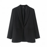 BSK&TRAF Women's Clothing 2025 Autumn New Commuter Style Fashion Green Fruit Collar Suit Jacket