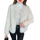 2025 New Lamb Hairy Small Fragrant Coat Women Casual Loose Lace Lace Fashion Coat Women