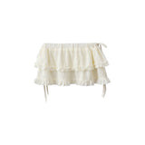 French Sweet Ballet Style Tight Waist Bow Tie With Lotle Lace Skirt Girl Folding Ass
