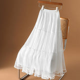 Classic Explosion Of Romantic French Mesh Fine Flashing Mesh Mesh Tight High-Waisted A-Shaped Skirt Fluffy Skirt New