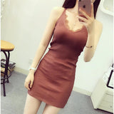 Medium-Long Sling Vest Dress Women's Knitted Summer Lace Bottom Shirt Sexy Inside Student Korean Version