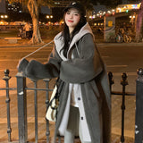 Autumn And Winter New Long-Caped Lamb Wool Coat Women With Loose Plus Velvet Coat Korean Lamb Coat