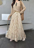 2026 Summer New Pesli Pattern Shun Yin Chiffon Tower Skirt Mid-Scrow Skirt