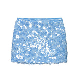 BSK&TRAF Women's Spring 2026 New French Squin Design A-Character High Waist Miniskirt 3920251
