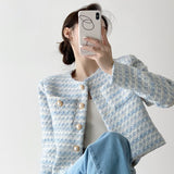 2025 Spring And Autumn French Pearl Buckle Coat Female Small Loose Short Temperament Blouse Comfortable Leisure Style