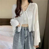 2026 Sunscreen Hooded Women's Summer New Thin Lace Open Shirt Slings Taulet T-Shirt Tide