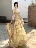 Seaside Tindal Holiday Yellow Dress Summer Beauty Island Mingmei Dopamine Thai Unique Small Sling