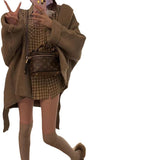 Autumn And Winter New Knitted Cardigan Women 2026 High Sense Loose Belt Bathrobe Lazy Sweater Coat Thick