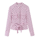 Spring New Wave Dot Shirt Jacket 2010708 Capri Pants 6929406