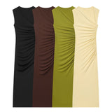 BSK&TRAF Women's Summer 2026 New Fashion Sleeveless Asymmetrical Collared Dress 1026256
