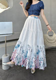 French Rags Hollowed-In Children's Half-Dress Women's Spring Loose Thin Temperament Mid-Long Skirt
