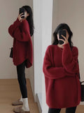 Milk ºôºô Hao White Bottoming Sweater Women Autumn And Winter High Sense With Long Sleeve Top Knitted Lazy Wind Loose