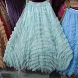 Explosion Design Sense High-End Mesh Heavy Industry Super Swing Dress Thin Croake Gorgeous Cake Skirt