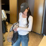 White Bottoming Women With High-End Feeling Can Wear Long-Sleeved T-Shirt Autumn And Winter 2025 New Unique Beautiful Top