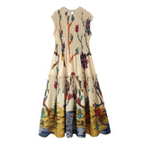 BSK&TRAF Women's Dress In The Autumn Of 2025 New French Fashion Elegant Cotton Folded Printing Dress