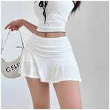 Summer Dress Solid Color Folds Can Be Salt Can Be Sweet Little Man Wearing Hot Babes Pure Temperament Skirt Trend Short Skirt Girl