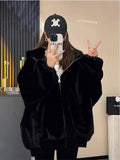 Hairy Hoodie Jacket Women's Autumn And Winter 2026 New Explosive Korean Version Lazy Loose Plus Thick Coat