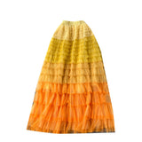 Gradient Color Irregular Net Yarn Half-Dress Women's Long Cake Skirt Fluffy High Waist Thin A Skirt
