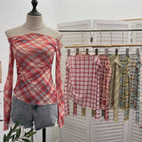 Real Shooting Hottie Thorn One-Layer Mesh Sunscreen Blouse T-Shirt With Short Embroidery Top 8035