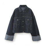 Autumn New Denim Jacket 9632255 Roll-Side Trousers And Foot Jeans 6045205