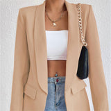 Explosion Women's Casual Fashion Loose Solid Color Temperament Commuting Collar Jacket Suit Spring And Autumn Coat
