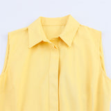 2025 Summer New Women's Fashion Simple Generous Belt Shirt Dress 4043072