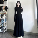 Winter Slim Long Dress Women Thin Plus Receiving Waist Temperament Long Dress New