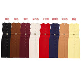 Spring New With Belt Cuffless Sleeveless Fande Dress 3897054