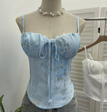 Pink Lace Splicing With Broken Flower Pad Slings Slings Back Back To Take Short Tops
