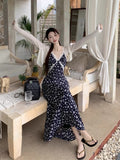 Lace Spliced Flower Sling Dress Women 2026 Spring New Temperament Slim Thin Small Long Skirt Tide
