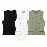 Spring New Rope Knot Buckle Temperament Knitted Vest 5536030505