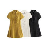 New Women's Clothing Fashion And Casual Shirt Styles With A Collar Mini Dress In Summer 2025