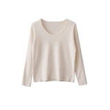 Good Quality Autumn New French Simple Style Temperament Collar Slim Thin Long Sleeve Knitted Shirt For Women