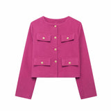 Autumn New Clip Round Collar Short Jacket 3046278