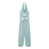 2026 New Autumn Hanging Neck Bare Back Striped Jumpsuit 7907659