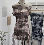 Real Shooting Holiday Wind Shoulder Folding Net Grums Flower Top Design Feeling Drift With Unique T-Shirt 1203