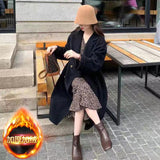 2025 Autumn And Winter New Coat Lady Cashmeal High-Grade French Plus Cotton Thick Imitation Coat Coat Long Model