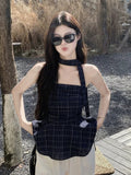 Vintage Chimbo Tat-Meared Waistcoat Women's Summer Niche Lotus Leaf Side-Slit Short Small Blouse