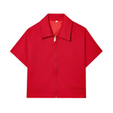 Summer New Women's Collar Short-Sleeved Short Coat Straight Trousers 8491053 8491054