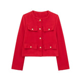 Autumn New Clip Round Collar Short Jacket 3046278