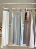 2026 Spring Tall Acetic Acid Luster Faucinated Fishtail Half Skirt Woman High Waist Hanging Feeling A Word The Hips Thin Dress