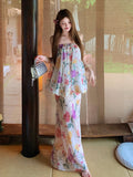 Yunnan Dali Mingmei Out Travel Through Sanya Island To Take Pictures Beautiful Shoulder Broken Flower Dress Seaside Vacation